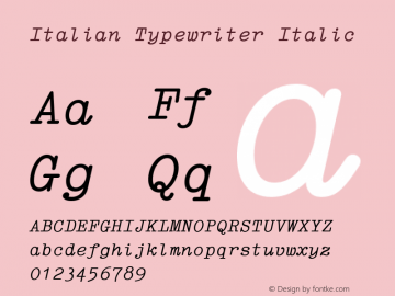 ItalianTypewriter-Italic Version 1.15 | wf-rip DC20130715图片样张