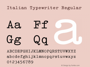 ItalianTypewriter Version 1.15 | wf-rip DC20130715图片样张