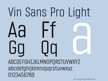 Vin Sans Pro Light Version 1.000图片样张