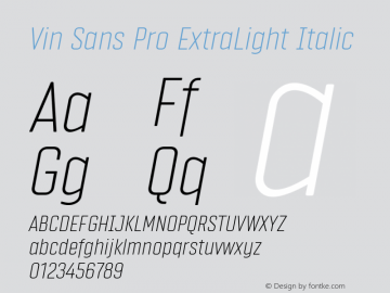 Vin Sans Pro ExtraLight Italic Version 1.000图片样张