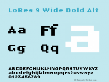 LoRes9-WideBoldAlt Version 001.000 2001 Font Sample