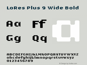 LoResPlus9-WideBold Version 001.000 2001 Font Sample