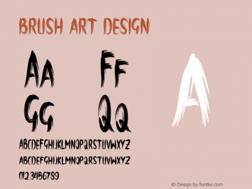 brush art design Version 1.000 Font Sample