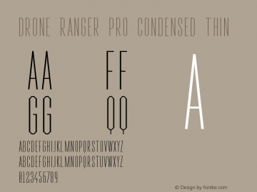 Drone Ranger Pro Condensed Thin Version 1.000;PS 001.001;hotconv 1.0.56 Font Sample