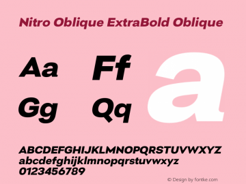 Nitro ExtraBold Oblique  Font Sample