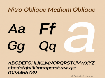 Nitro Medium Oblique  Font Sample