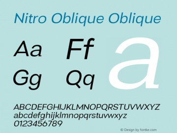 Nitro Oblique  Font Sample