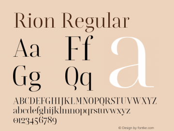 Rion-Regular Version 1.000 Font Sample