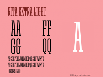 Rita Extra Light Version 1.000;PS 001.000;hotconv 1.0.88;makeotf.lib2.5.64775 Font Sample