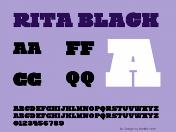 Rita Black Version 1.000;PS 001.000;hotconv 1.0.88;makeotf.lib2.5.64775 Font Sample