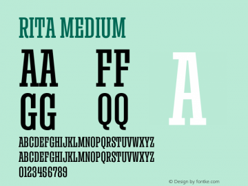 Rita Medium Version 1.000;PS 001.000;hotconv 1.0.88;makeotf.lib2.5.64775 Font Sample