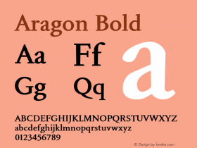 Aragon-Bold Version 1.0 | wf-rip DC20101030 Font Sample