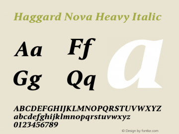 Haggard Nova Heavy Italic Version 1.1 | wf-rip FG20170330图片样张