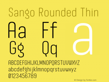 SangoRounded-Thin Version 1.00 Font Sample