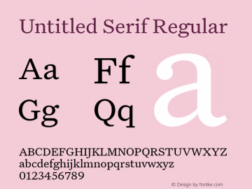 UntitledSerif-Regular Version 1.0 | wf-rip DC20180415 Font Sample