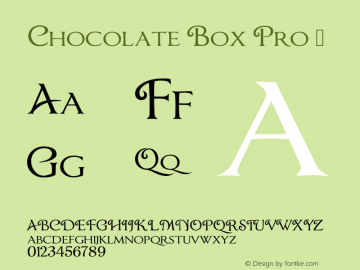 Chocolate Box Pro Version 11.003 Font Sample