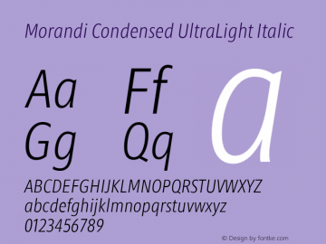 Morandi Cond UltraLight Italic Version 1.20, build 14, gb1060, s3图片样张