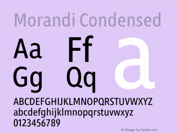 Morandi Cond Version 1.20, build 14, gb1060, s3 Font Sample