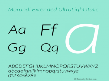 Morandi Ext UltraLight Italic Version 1.20, build 14, gb1060, s3图片样张