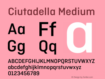 Ciutadella-Medium Version 1.000 Font Sample