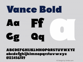 Vance-Bold Version 1.0 | wf-rip DC20180405 Font Sample