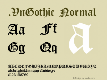 .VnGothic Normal 1.0 Sat Nov 07 21:39:56 1992 Font Sample