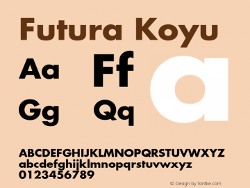 Futura Koyu 001.000 Font Sample