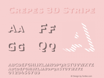 Crepes3DStripe Version 1.0 | wf-rip DC20180405 Font Sample