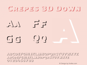 Crepes3DDown Version 1.0 | wf-rip DC20180405 Font Sample