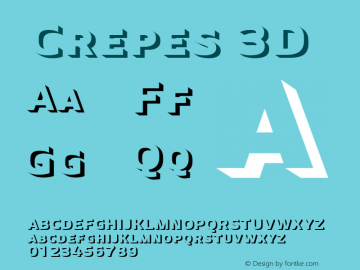 Crepes3D Version 1.0 | wf-rip DC20180405 Font Sample