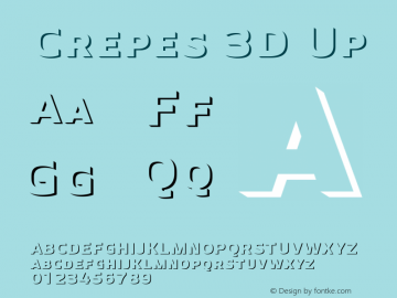 Crepes3DUp Version 1.0 | wf-rip DC20180405 Font Sample