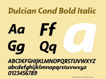 Dulcian Cond Bold Italic Version 1.000图片样张