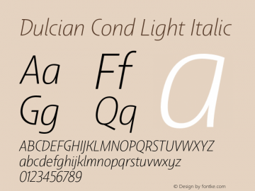 Dulcian Cond Light Italic Version 1.000图片样张