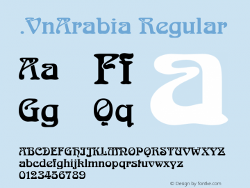 .VnArabia Regular 001.003 Font Sample