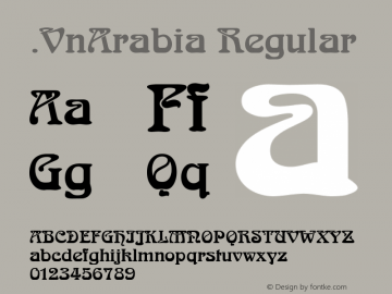 .VnArabia Regular 001.003 Font Sample