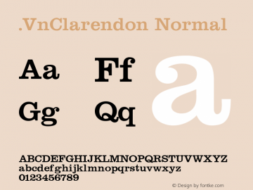 .VnClarendon Normal 1.0 Wed Jul 14 23:58:12 1993 Font Sample