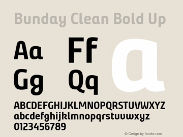 Bunday Clean Bold Up Version 1.47 Font Sample