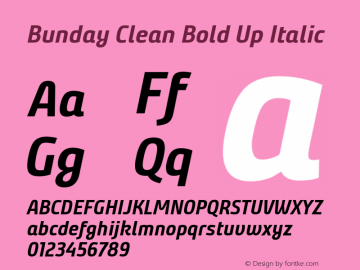 Bunday Clean Bold Up Italic Version 1.39图片样张