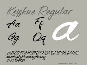 Keishue Version 1.00;May 4, 2018;FontCreator 11.5.0.2427 64-bit图片样张