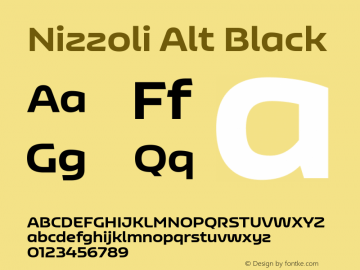 Nizzoli Alt Black Version 1.000;PS 001.000;hotconv 1.0.88;makeotf.lib2.5.64775图片样张