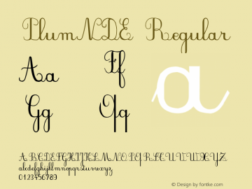 PlumNDE Regular Version 1.00 Font Sample