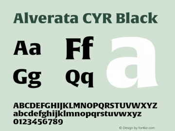 AlverataCYRBlack Version 1.001 Font Sample