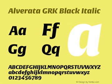 AlverataGRKBlack-Italic Version 1.001图片样张