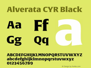 Alverata CYR Black Version 1.001 Font Sample