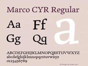 Marco CYR Version 1.002;PS 001.002;hotconv 1.0.70;makeotf.lib2.5.58329图片样张