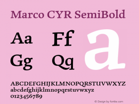 Marco CYR SemiBold Version 1.002;PS 001.002;hotconv 1.0.70;makeotf.lib2.5.58329图片样张