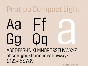 Protipo Compact Lt Version 1.001;PS 1.1;hotconv 16.6.51;makeotf.lib2.5.65220 Font Sample