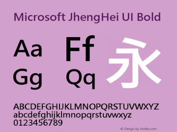 Microsoft JhengHei UI Bold Version 6.13 Font Sample