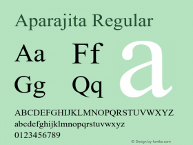 Aparajita Version 6.90 Font Sample