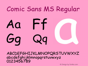 Comic Sans MS Version 5.14 Font Sample